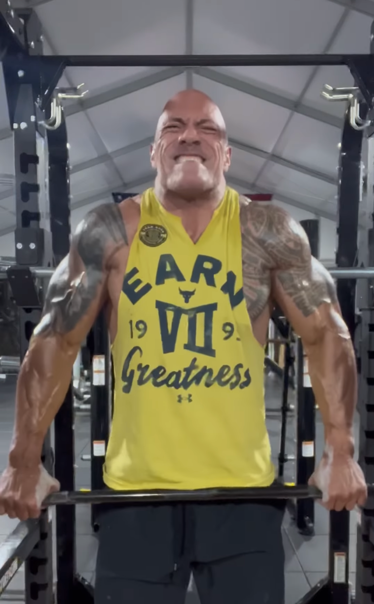 The Rock’s Exercise Video Shows Why He’s a Traps King
